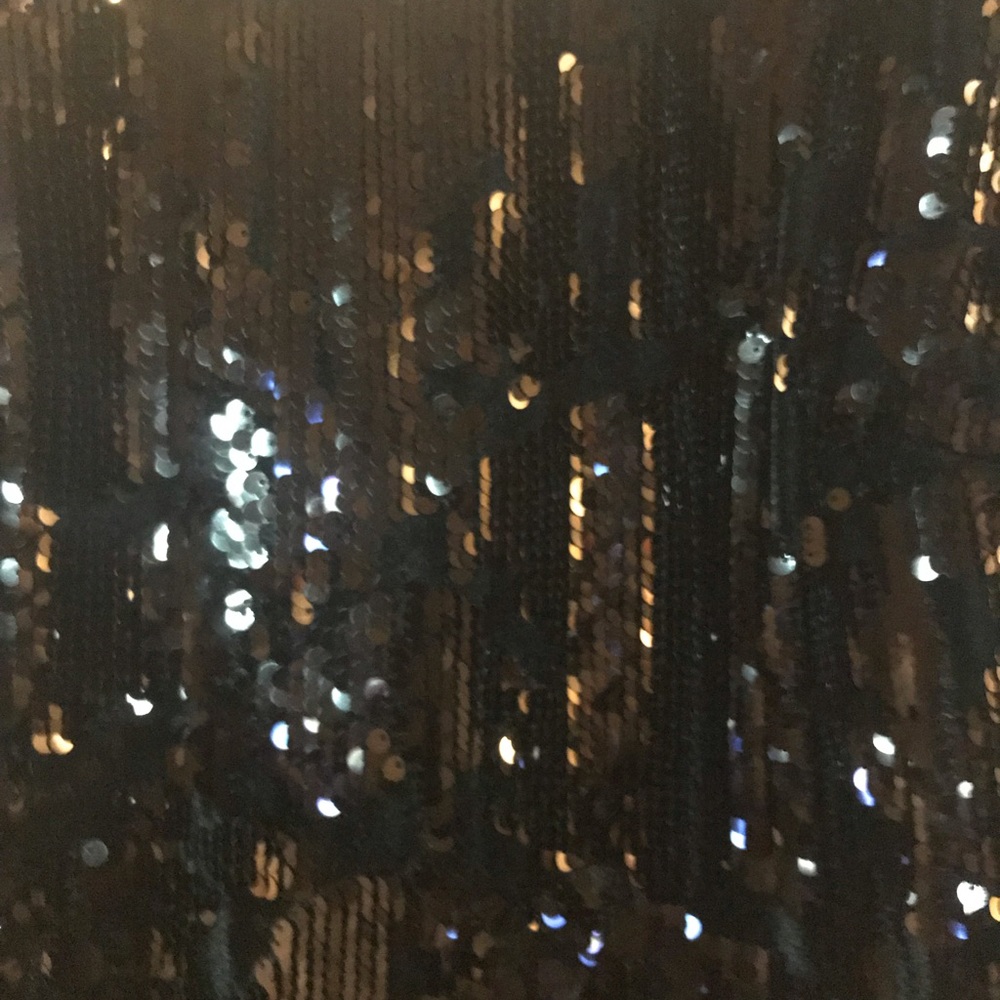 Forever 21 Black Velvet Sequin Mini Dress SZ L - Picture 3 of 7